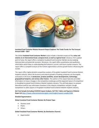 insulated food container market research report
