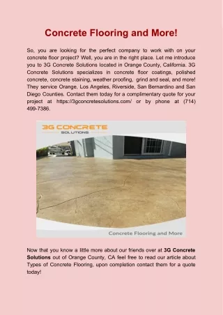 Concrete Flooring and More