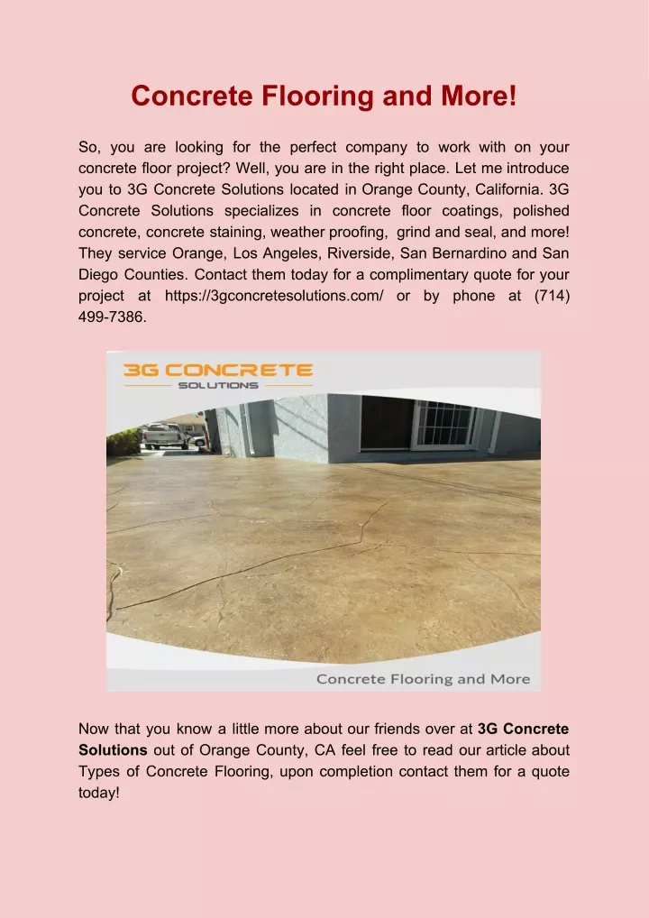 concrete flooring and more