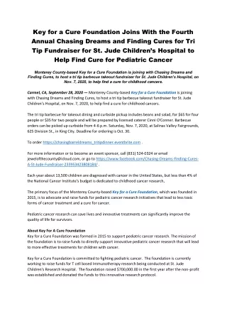 key for a cure foundation joins with the fourth