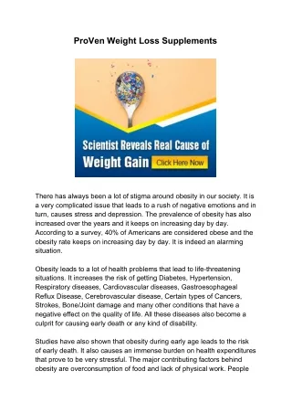 proven weight loss supplements