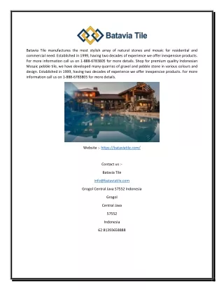 Indonesia Natural Pebble and Stone Floor Supplier | Batavia Tile