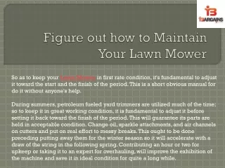Figure out how to Maintain Your Lawn Mower