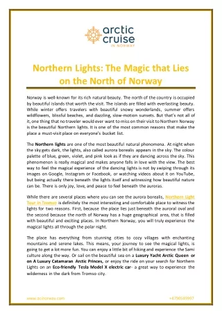 Northern Lights: The Magic that Lies on the North of Norway