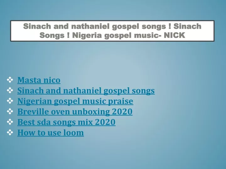 sinach and nathaniel gospel songs sinach songs
