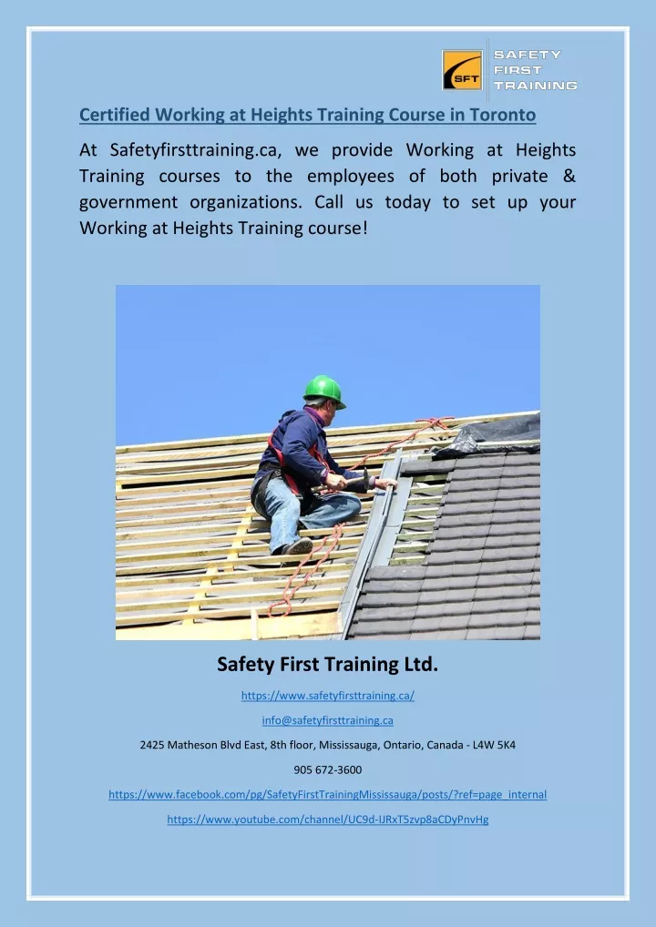 certified working at heights training course