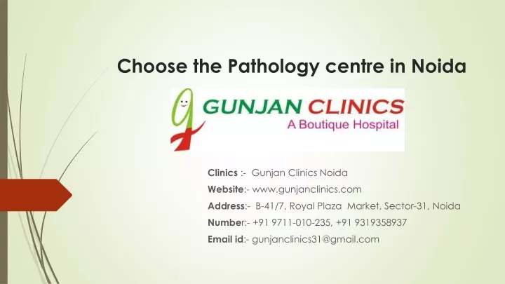 choose the pathology centre in noida