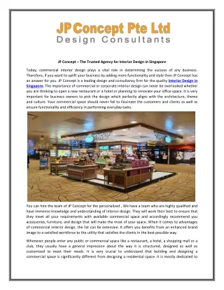 Commercial Interior Design in Singapore