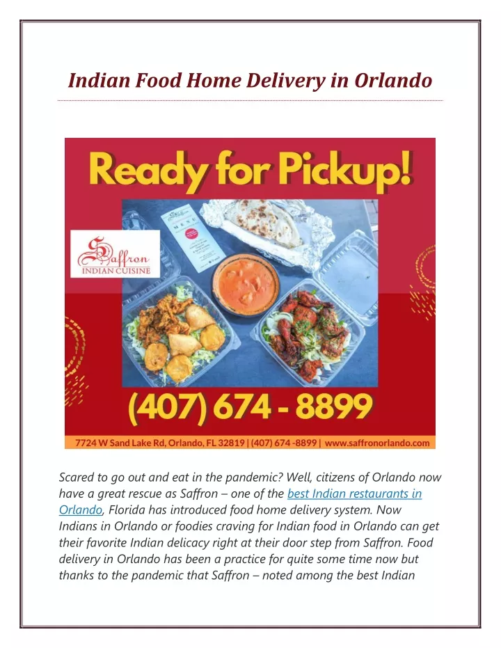 indian food home delivery in orlando