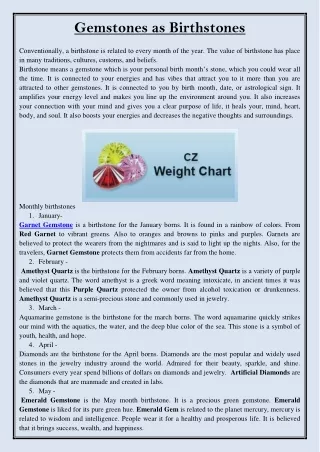 gemstones as birthstones