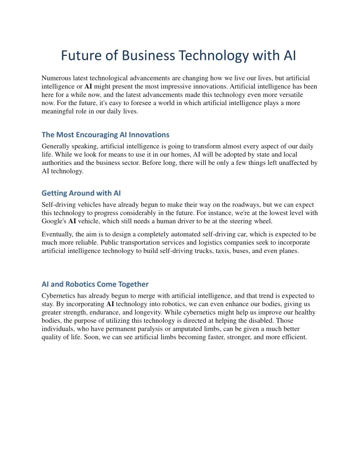 future of business technology with ai