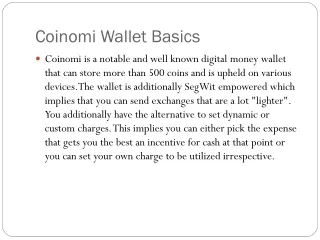 coinomi wallet basics