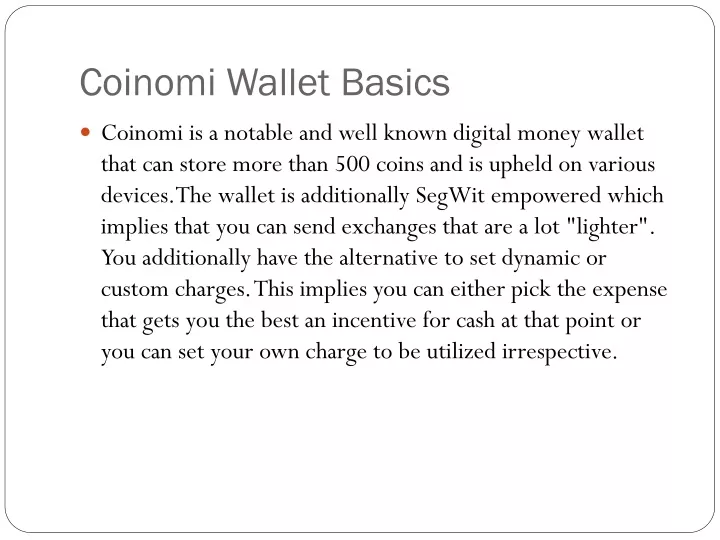 coinomi wallet basics