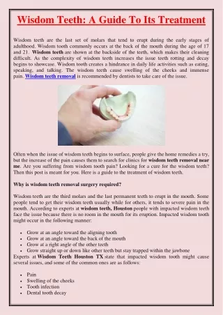 wisdom teeth a guide to its treatment
