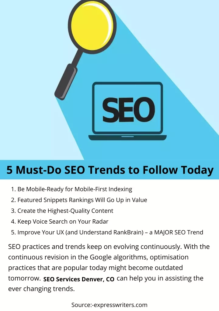 5 must do seo trends to follow today