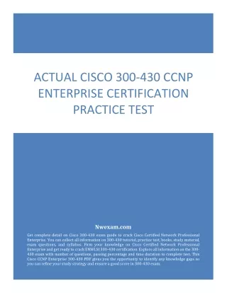 actual cisco 300 430 ccnp enterprise