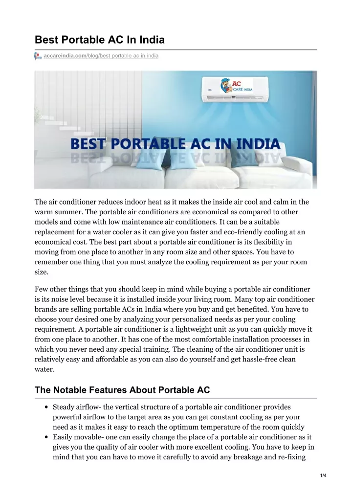 best portable ac in india