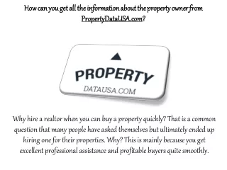 How can you get all the information about the property owner from propertydatausa.com?