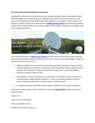 the top benefits of using satellite internet