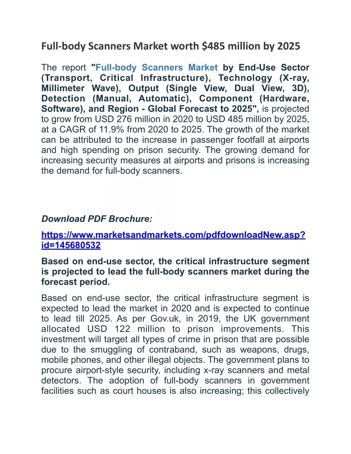 full body scanners market worth 485 million