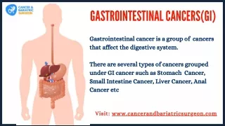 Gastrointestinal Cancers | Upper GI Surgeon in Bangalore