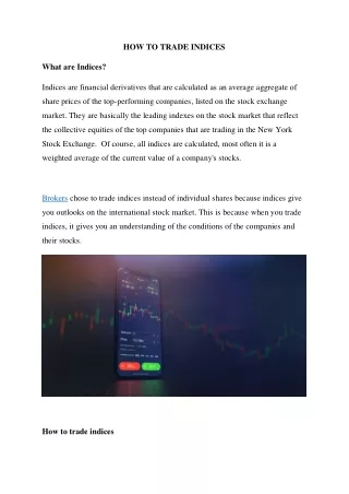 HOW TO TRADE INDICES