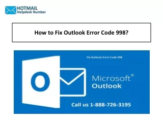 How to Fix Outlook Error Code 998?