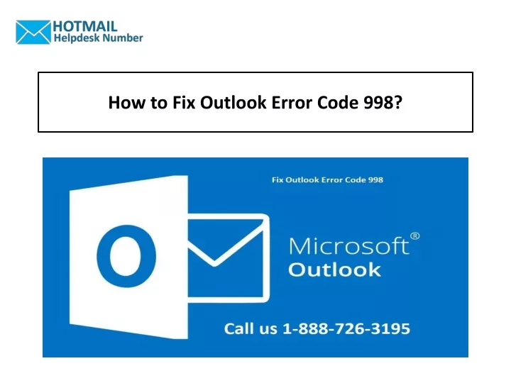 how to fix outlook error code 998