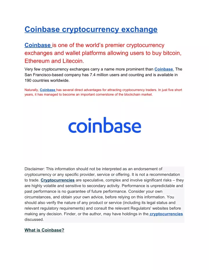 coinbase cryptocurrency exchange