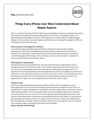 Things Every iPhone User Must Understand About Repair Aspects