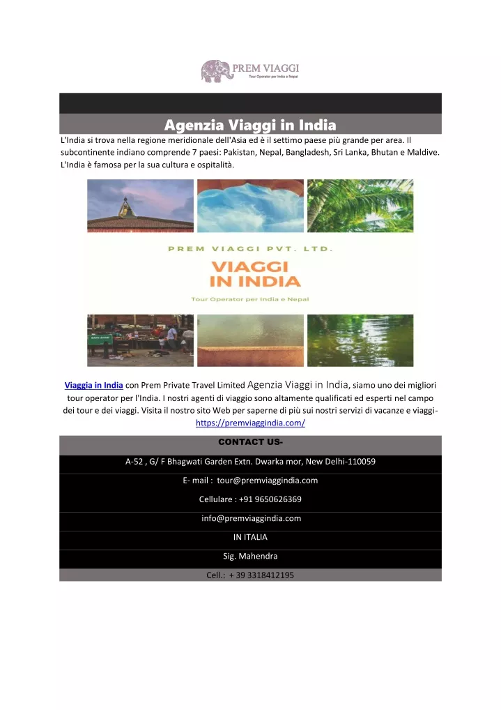 agenzia viaggi in india