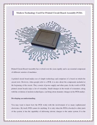 modern technology used for printed circuit board