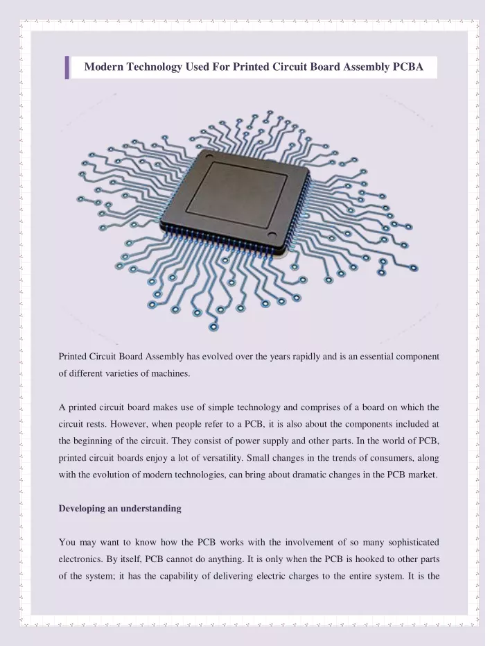 modern technology used for printed circuit board