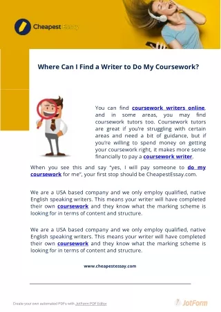 Where Can I Find a Writer to Do My Coursework?
