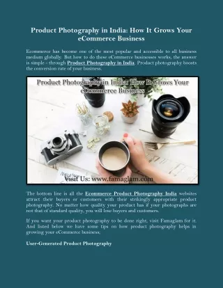 Product Photography in India: How It Grows Your eCommerce Business