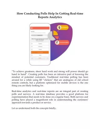 How conducting Polls help in getting real-time reports analytics