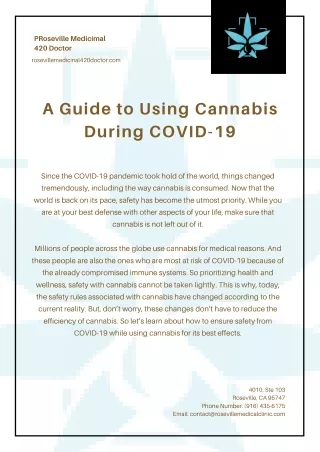 A Guide To Using Cannabis During Covid 19