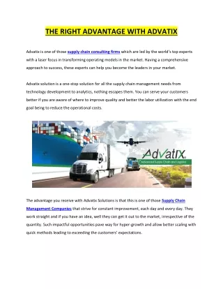 the right advantage with advatix