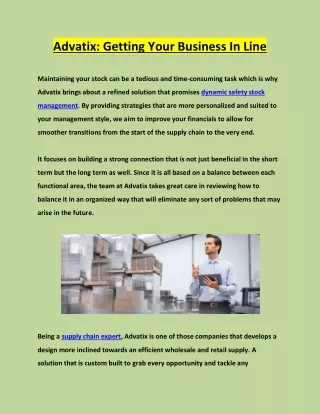 advatix getting your business in line