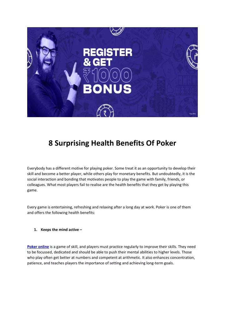 8 surprising health benefits of poker