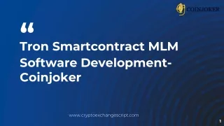 Tron Smart Contract MLM Software Development - Coinjoker