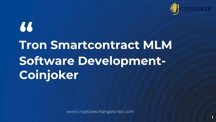 tron smartcontract mlm software development