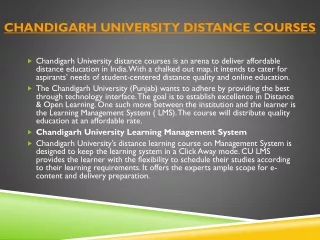 chandigarh university distance courses