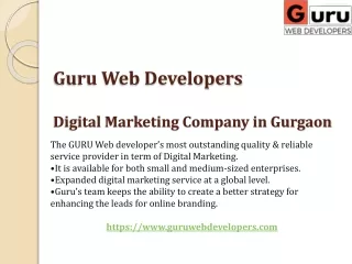 Guru Web Developers - Best SEO Company in Gurgaon