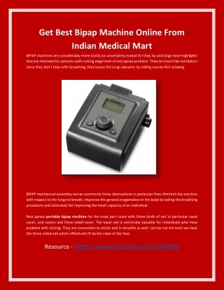 Get Best Bipap Machine Online From Indian Medical Mart