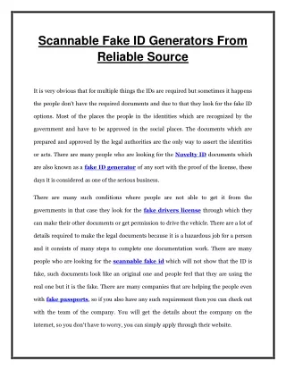 scannable fake id generators from reliable source