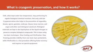 what is cryogenic preservation and how it works