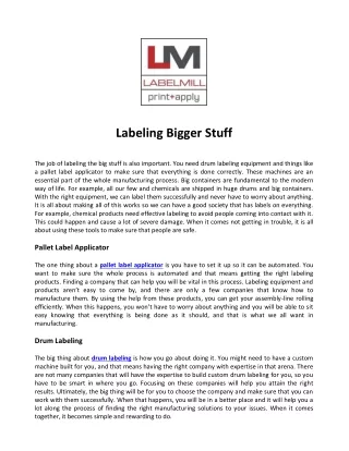 labeling bigger stuff
