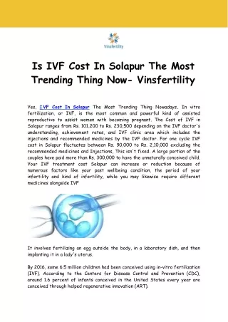 is ivf cost in solapur the most trending thing now vinsfertility