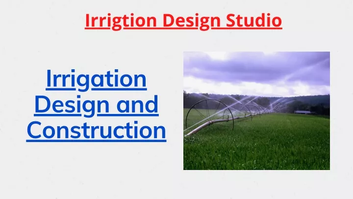 irrigtion design studio